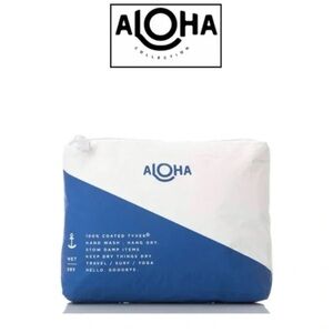 ALOHA Two-Tone Blue & White Zip wet/dry Pouch